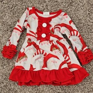 Festive Red and White Santa Dress